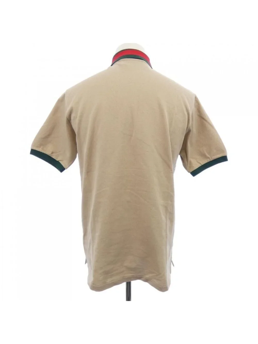 Gucci Web Striped Collar Cotton Pique Polo Shirt